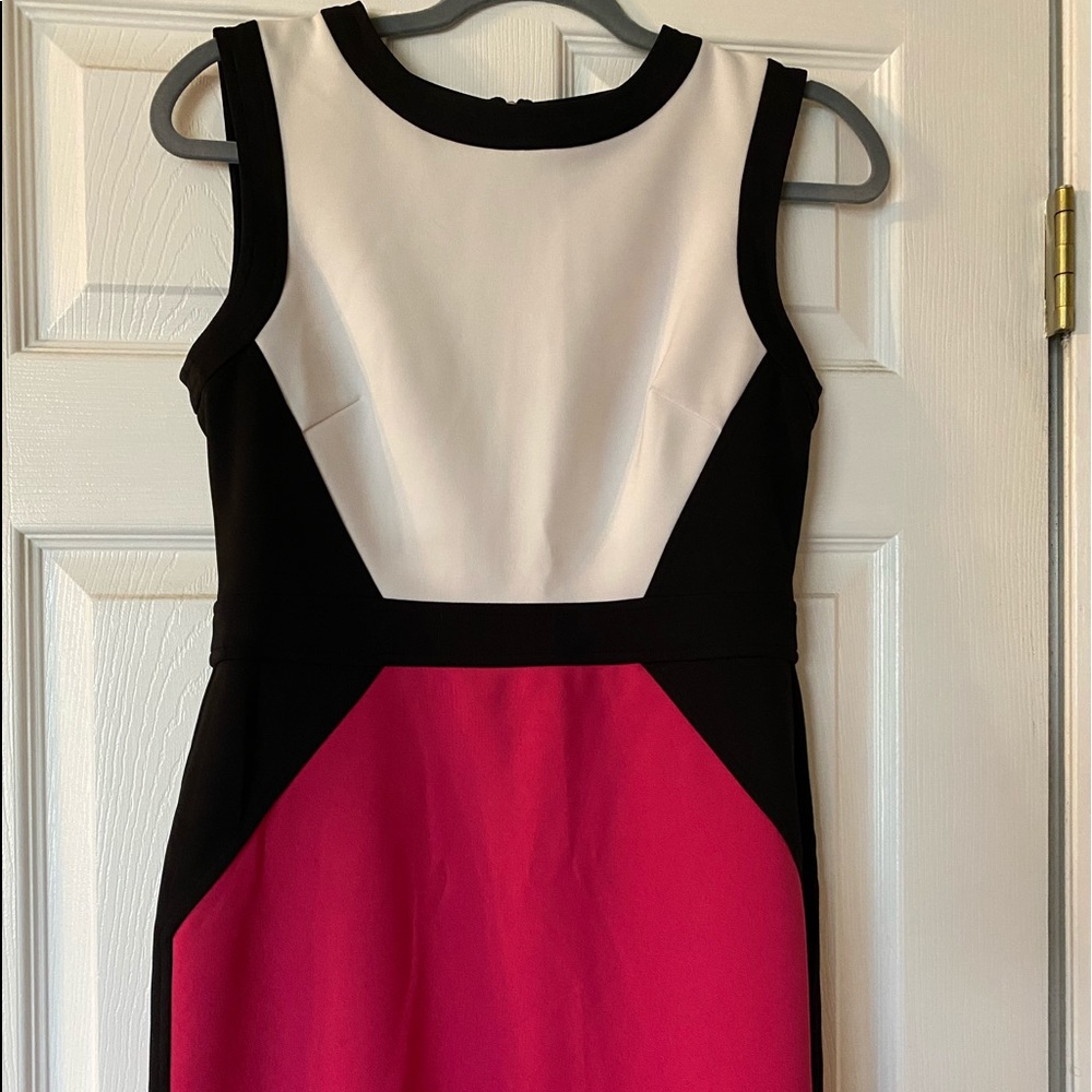 Maggy London colorblock sheath dress.